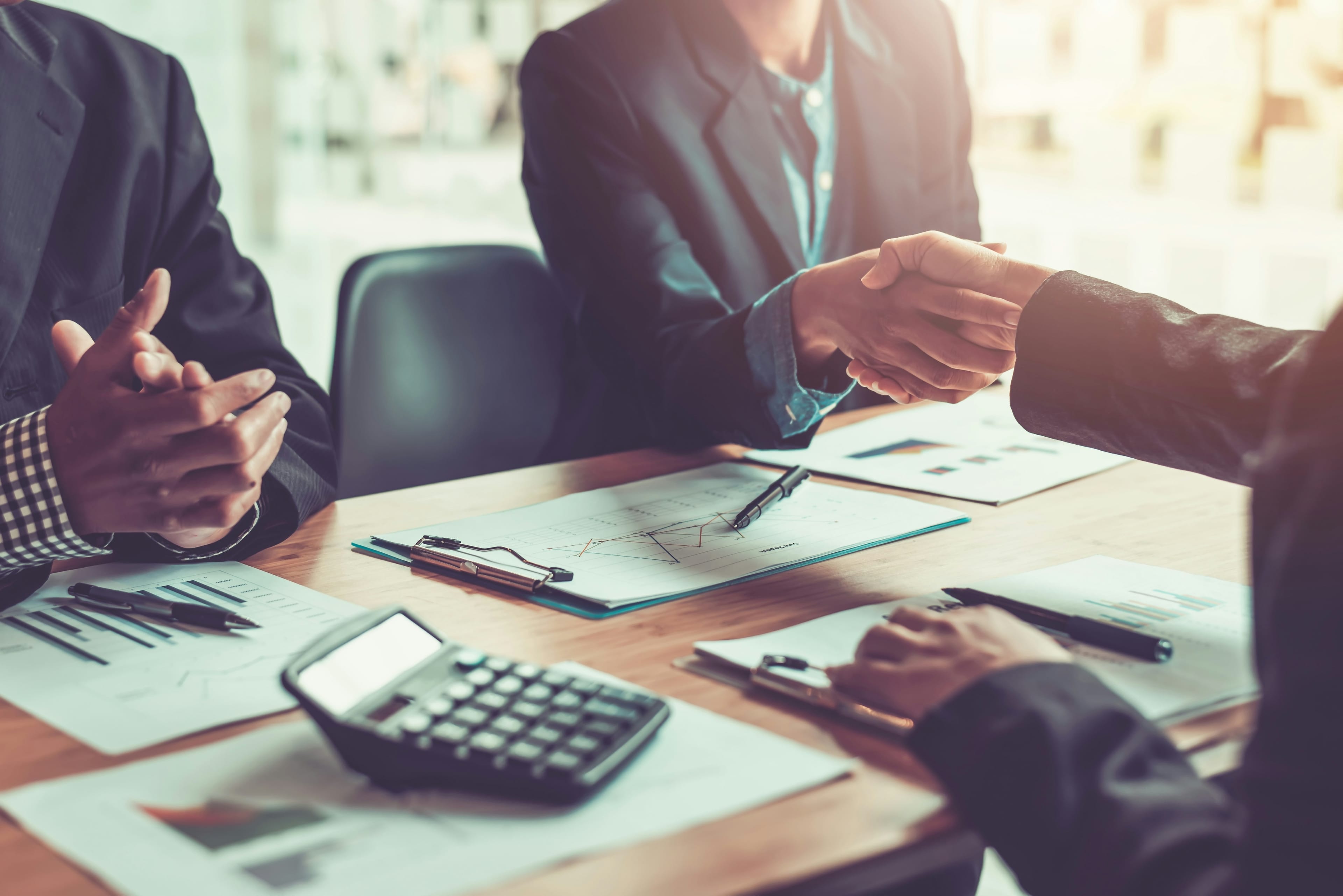 Socios estratégicos en Bridge Capital - Apretón de manos